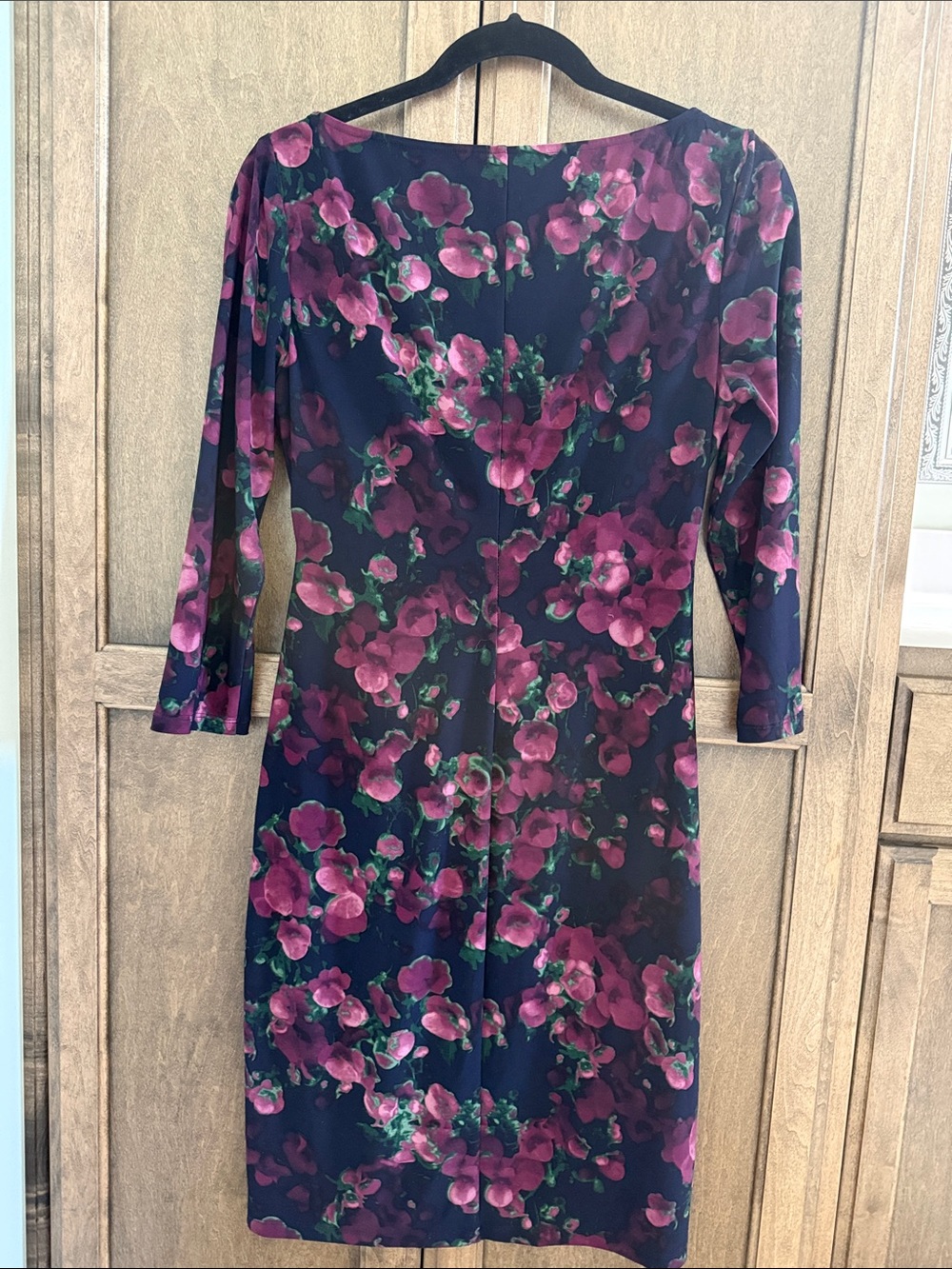 Chaps (Ralph Lauren) 3/4 sleeve ruched sheath dress. - Picture 5 of 11
